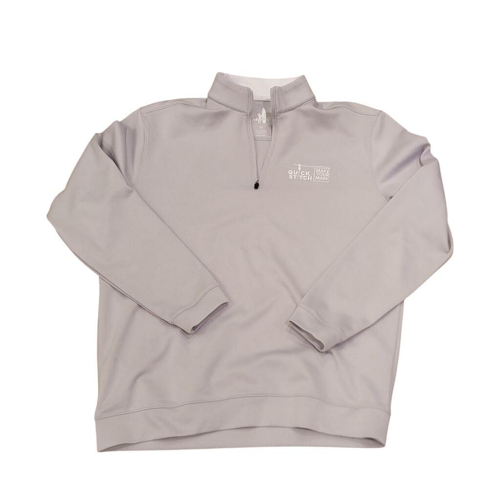 Johnnie-O Quarter Zip Pullover Medium Light Gray Performance Golf